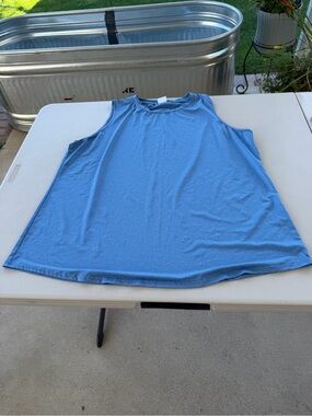 XIEERDUO XXL Blue Crewneck Tank Top